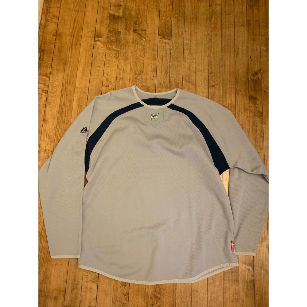 XL x Thermal Base x Grey x Milwaukee x Brewers x Majestic
